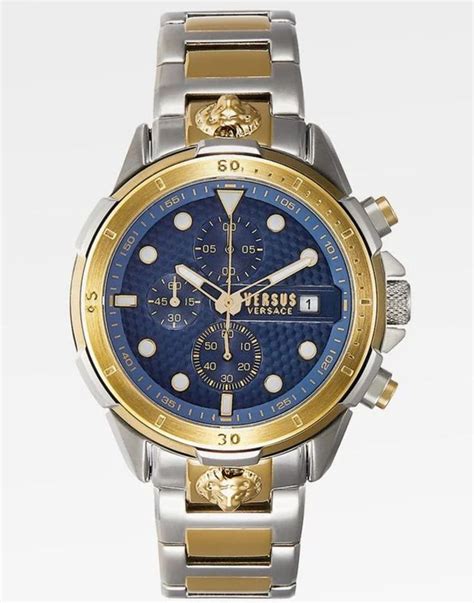 versus versace versus 6e arrondissement silver/gold|Amazon.com: Versus Versace Mens Watches Gold 46 mm 6e .